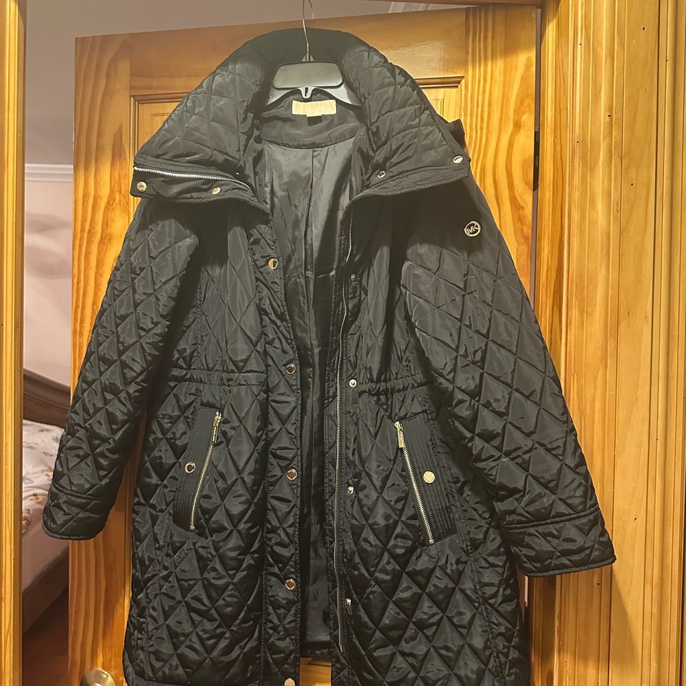 Michael Kors Black Quilted Long Puffer Coat